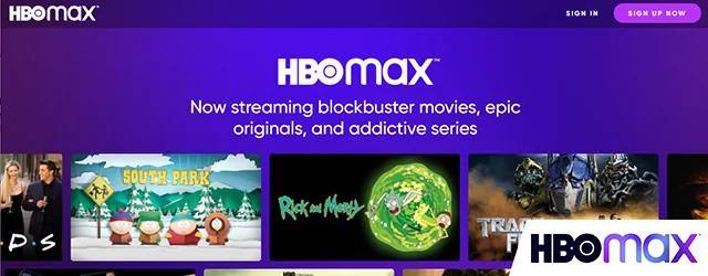 Screenshot of HBO max with logo