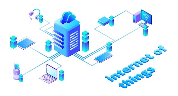Illustration of smart devices network 